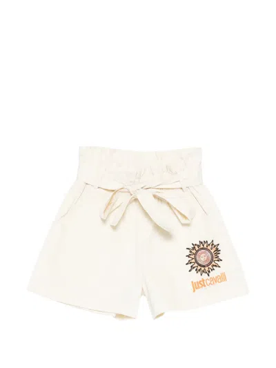 Just Cavalli Kids' Sun-appliqué Shorts In Neutral