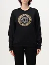 Just Cavalli Tiger Head Cotton Sweatshirt In Schwarz