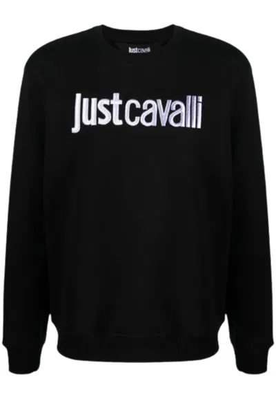 Just Cavalli Sweatshirt R Logo In Nero