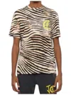 Just Cavalli Jungle-print Monogram T-shirt In Brown