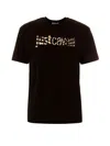 Just Cavalli Striped Crew Neck T-shirt In Black