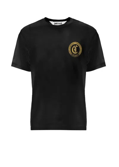 Just Cavalli Logo-plaque T-shirt In Black