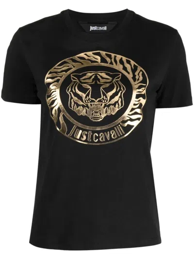 Just Cavalli Logo T-shirt In Black