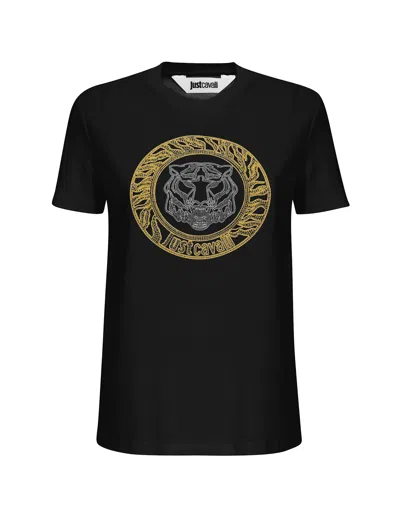 Just Cavalli Logo T-shirt In Black