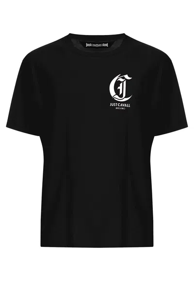 Just Cavalli Logo-print T-shirt In Black
