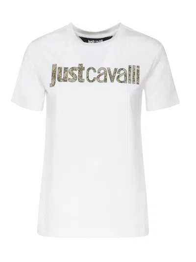 Just Cavalli Woman T-shirt White Size Xs Cotton