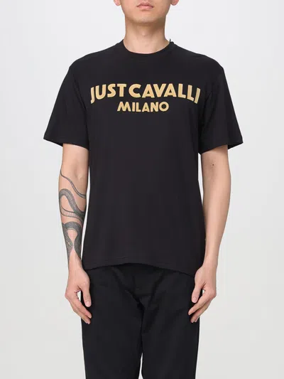 JUST CAVALLI T-SHIRT JUST CAVALLI MEN COLOR BLACK,g77386002