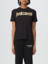 Just Cavalli Logo-laminated Cotton T-shirt In Black