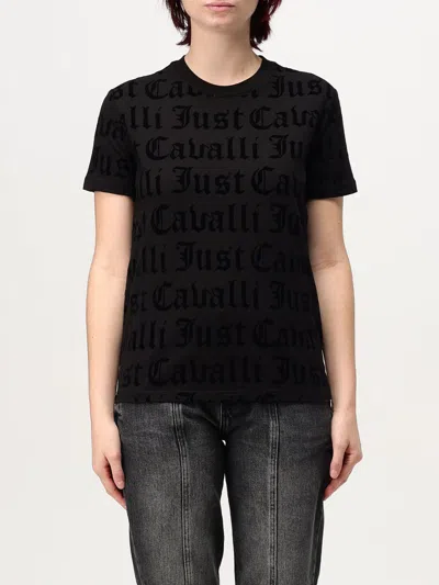 JUST CAVALLI T-SHIRT JUST CAVALLI WOMAN COLOR BLACK,G06346002
