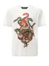Just Cavalli Graphic Crew Neck T-shirt With Short Sleeves In White