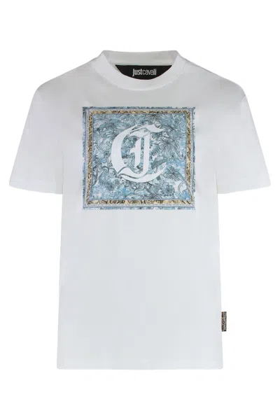 Just Cavalli T-shirt With Print In White