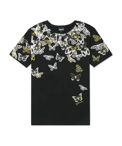 Just Cavalli T-shirt With Round Neck And Short Sleeves In Black