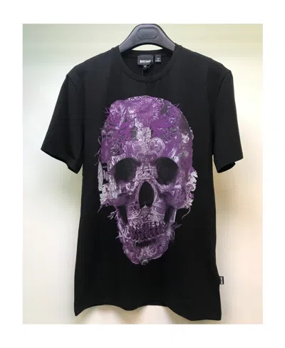 Just Cavalli T-shirt With Round Neck And Short Sleeves In Black