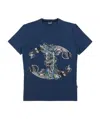 Just Cavalli T-shirt With Round Neck And Short Sleeves In Blue