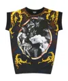 Just Cavalli T-shirt With Round Neck And Short Sleeves In Multicolor