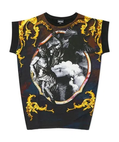 Just Cavalli T-shirt With Round Neck And Short Sleeves In Multicolor