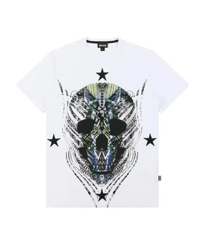 Just Cavalli T-shirt With Round Neck And Short Sleeves In White