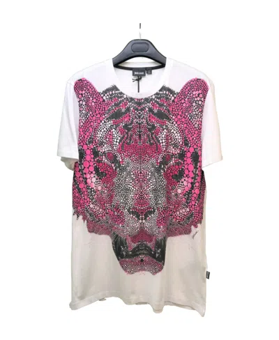 Just Cavalli T-shirt With Round Neck And Short Sleeves In White