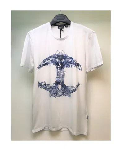 Just Cavalli T-shirt With Round Neck And Short Sleeves In White