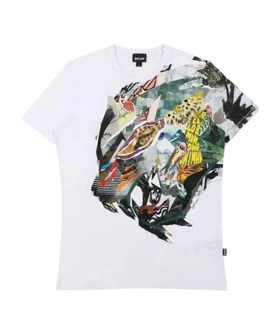 Just Cavalli T-shirt With Round Neck And Short Sleeves In White