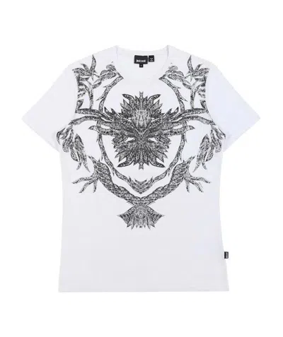 Just Cavalli T-shirt With Round Neck And Short Sleeves In White