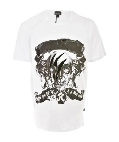 Just Cavalli T-shirt With Round Neck And Short Sleeves In White