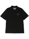 Just Cavalli Logo-embroidered Polo Shirt In Black