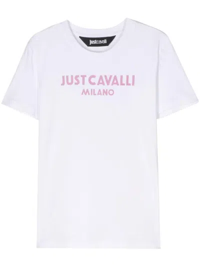 Just Cavalli Logo-print Round-neck T-shirt In White