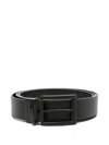 Just Cavalli Textured Leather Buckle Belt In Black