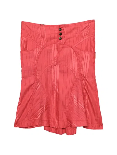 Pre-owned Just Cavalli Textured Mini Skirt In Red