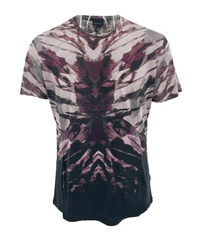Just Cavalli Tie-dyed Short-sleeved T-shirt In Black