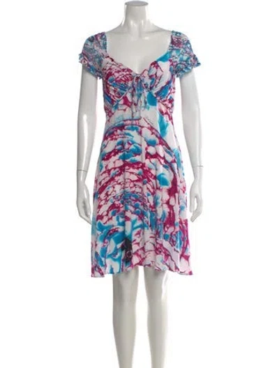 Pre-owned Just Cavalli Tie-dye Print Mini Dress In White