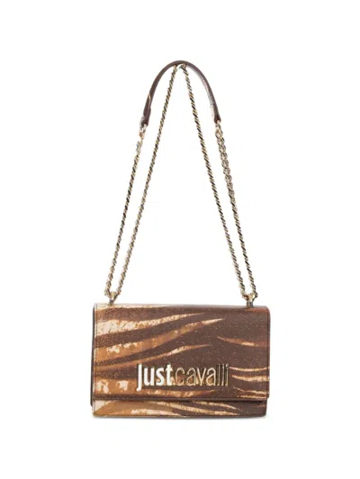 Just Cavalli Tiger-print Shoulder Bag In Brown