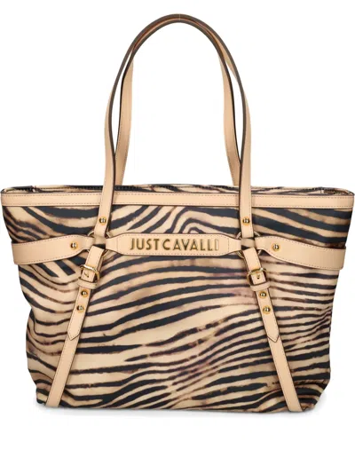 Just Cavalli Tiger-print Shoulder Bag In Neutrals