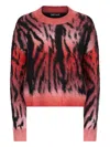 Just Cavalli Tiger-print Sweater In Red