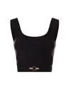 Just Cavalli Logo-strap Cropped Top In Black