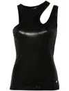 Just Cavalli Snake-detail Ribbed Top In Black