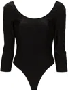 Just Cavalli Open-back Satin Bodysuit In Black