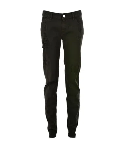Just Cavalli Torn Denim Trousers In Black