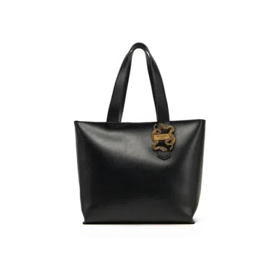 Just Cavalli Tote Bag In Black