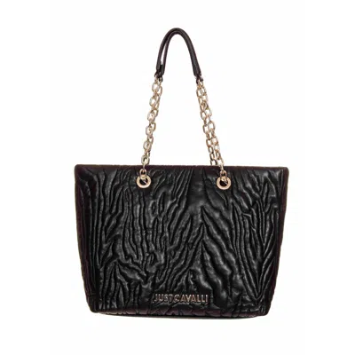 Just Cavalli Tote Bag In Black