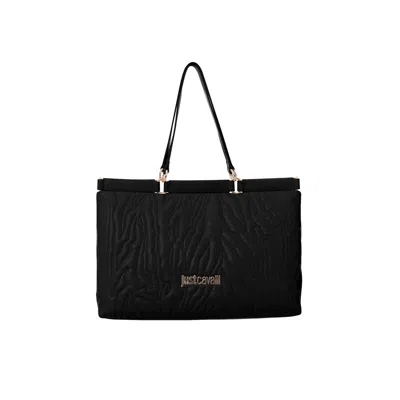 Just Cavalli Tote Bag In Black