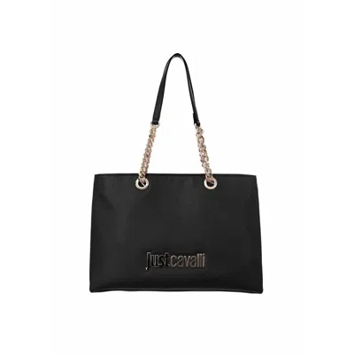 Just Cavalli Tote Bag In Black