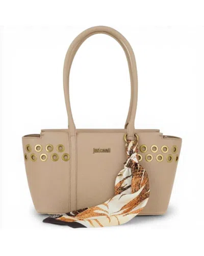 Just Cavalli Tote Foulard Eyelets Women's Natural Leatherette Bag In Other