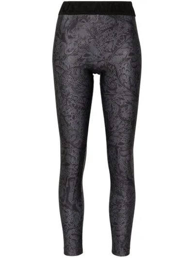 Just Cavalli Leopard-print Leggings In Grey