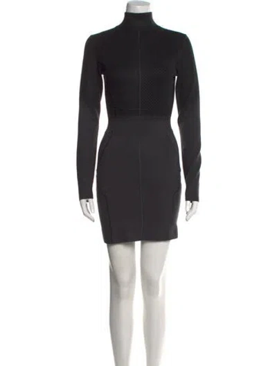 Pre-owned Just Cavalli Turtleneck Mini Dress In Gray
