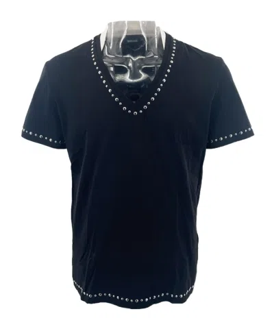 Just Cavalli V-neck Short-sleeved T-shirt In Black