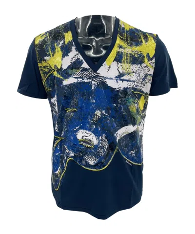 Just Cavalli V-neck Short-sleeved T-shirt In Blue