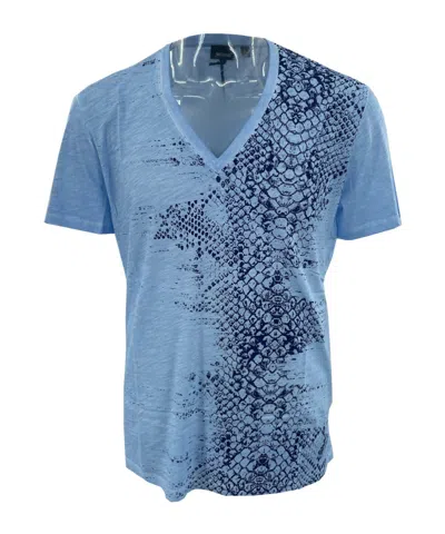 Just Cavalli V-neck Short-sleeved T-shirt In Blue