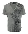 Just Cavalli V-neck Short-sleeved T-shirt In Gray